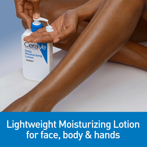 CeraVe Daily Moisturizing Lotion for Dry Skin, Body Lotion & Face Moisturizer with Hyaluronic Acid and Ceramides, Daily Moisturizer, Fragrance Free, Oil-Free, 12 Ounce CeraVe