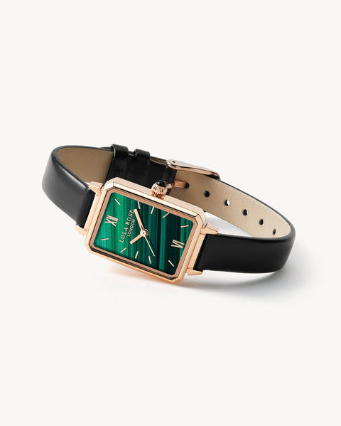 Lola Rose Dainty Women's Wrist Watch: Green Malachite Dial, Wrapped by Stylish Gift Box, Elegant Present for Ladies and Loved Ones Lola Rose