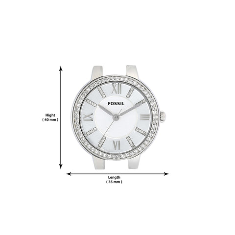 Fossil Women's Virginia Quartz Stainless Steel Three-Hand Watch, Color: Silver Glitz (Model: ES3282) Fossil