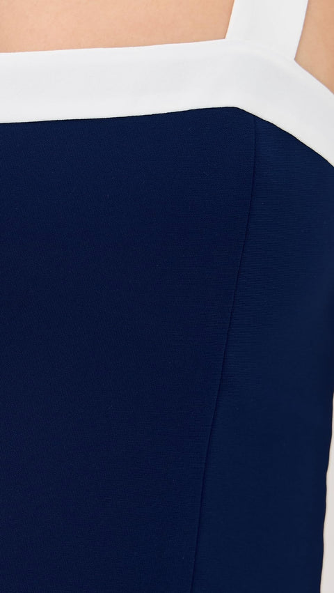Amanda Uprichard Women's Martini Skort Romper, Navy/Ivory, Blue, S Amanda Uprichard