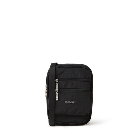 Baggallini Women's Rfid Journey Crossbody, Black/Sand Baggallini
