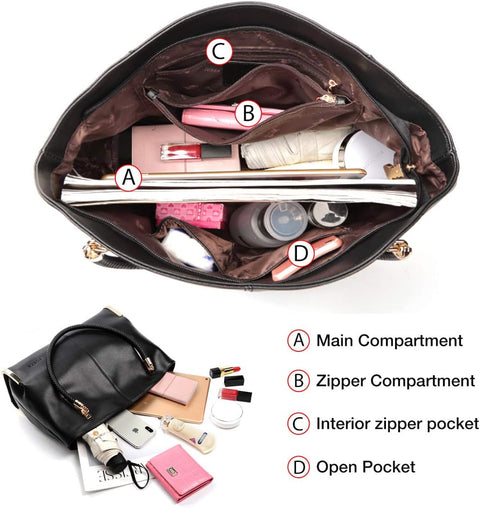 FOXLOVER Large Capacity Tote Handbags for Women, Women's Top-handle Bags Fashion Shoulder Bags Purses Minimalist design FOXLOVER