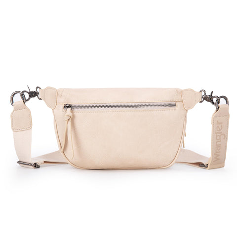 Wrangler Fanny Pack Crossbody Sling Bag for Women Waist Bag Travel Belt Bags Gifts for Women Men, Beige Wrangler