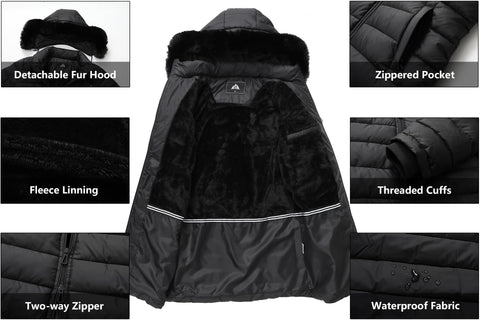 GOLDLADY Women's Waterproof Long Puffer Jacket Thickened Down Jacket Warm Winter Coat GOLDLADY