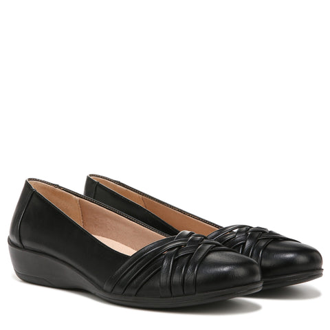 LifeStride Women's Incredible Ballet Flat Black Synthetic 8.5 M