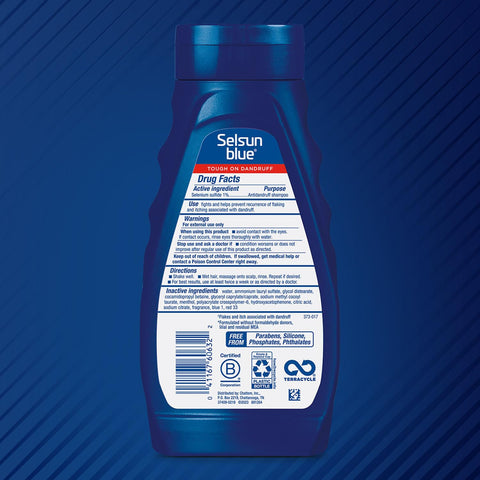 Selsun Blue Medicated Antidandruff Shampoo, Maximum Strength Scalp Treatment With Selenium Sulfide, 11 fl. oz. Selsun Blue