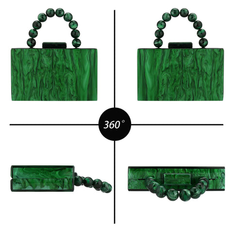 Buric Women Acrylic Clutch Purse Leopard Print Evening Bag Chain Formal Handbag Party Bridal Wedding Clutch Purse for Women (Green) Buric