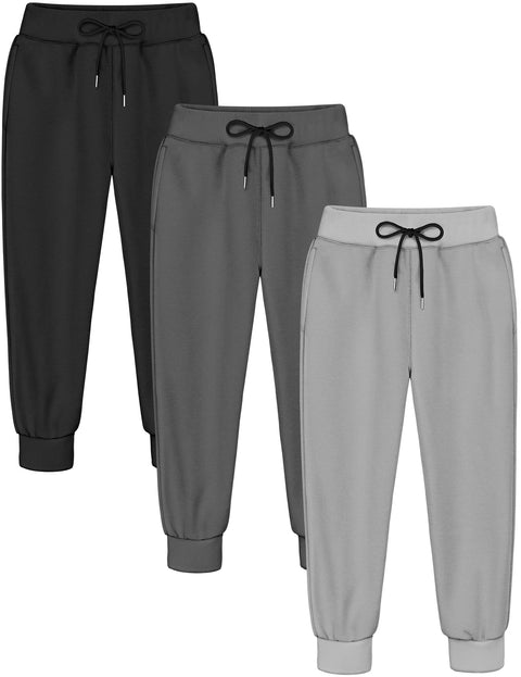Guicizi Boys Sweatpants Joggers Athletic Running Active Track Pants Black Grey 3T Boys Sweat Pants with Pockets Drawstring Toddler Kids Clothes 4T
