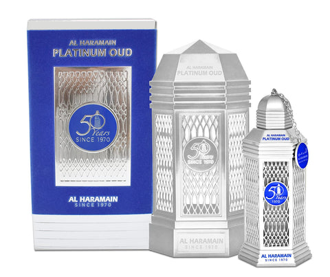 Al Haramain Platinum Oud - Perfume for Women and Men - Exquisite Amber Perfume - Exotic Burst of Cardamom, Vetiver, and Tonka Bean - 3.4 oz EDP Spray Al Haramain