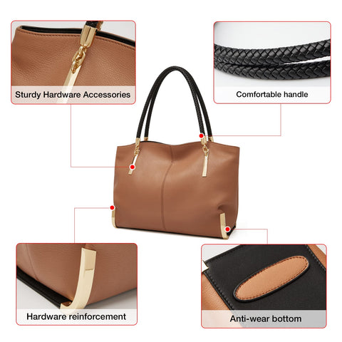 FOXLOVER Large Capacity Tote Handbags for Women, Women's Top-handle Bags Fashion Shoulder Bags Purses Minimalist design FOXLOVER