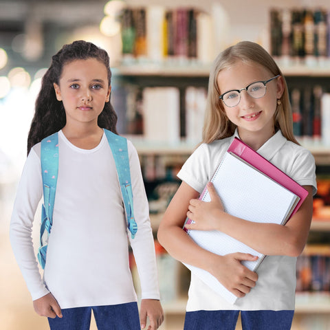 Brix Girls' Long Sleeve Tees - 4 -Pack Crew Neck Super Soft Cotton T Shirts. 7/8