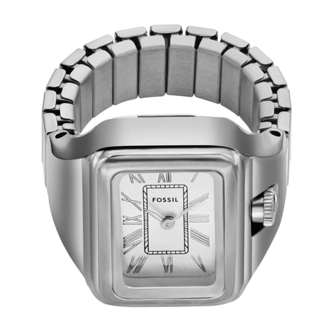 Fossil Women's Quartz Stainless Steel Two-Hand Watch Ring, Color: Silver Raquel (Model: ES5344) Fossil