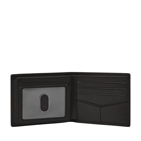 Fossil Men's Derrick Leather RFID-Blocking Bifold with Flip ID Wallet, Black, (Model: ML3681001) Fossil