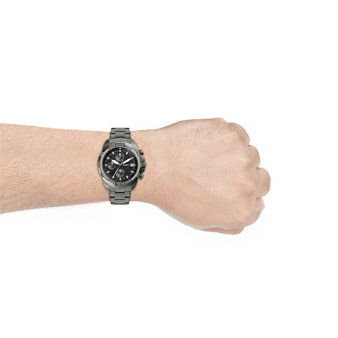 Fossil Men's Bronson Quartz Stainless Steel Chronograph Watch, Color: Smoke (Model: FS5852) Fossil
