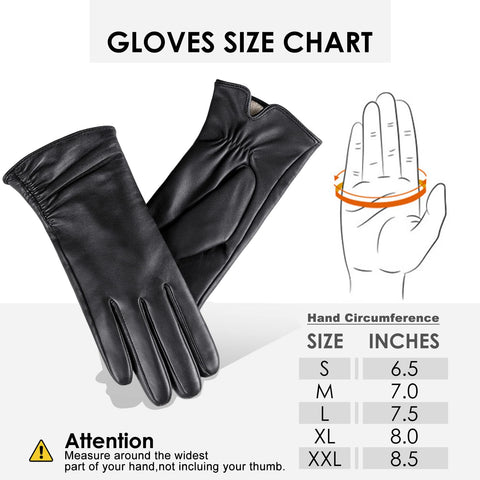 Womens Winter Leather Touchscreen Texting Warm Driving Lambskin Pure Genuine leather Gloves Dsane