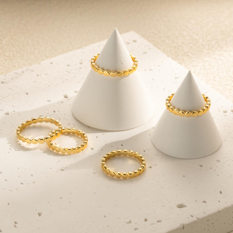 misszhi Rings 14k Gold Rings for Women Non Tarnish Stackable Rings Circular Linked Gold Rings Chunky Gold Rings Sizes 7 misszhi