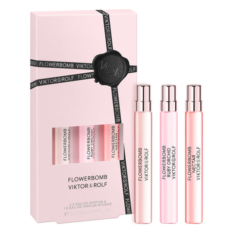 Viktor&Rolf - Flowerbomb - Women's Perfume Discovery Travel Size Gift Set - Flowerbomb, Ruby Orchid & Nectar Eau de Parfum - Set of 3, 0.3 Fl Oz Each Viktor&Rolf