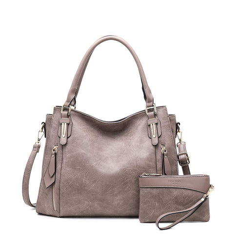 Women Tote Bag Handbags PU Leather Fashion Hobo Shoulder Bags with Adjustable Shoulder Strap, M, Khaki-C ITSCOSY