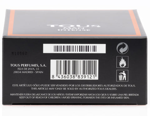 TOUS Man Intense Perfumes Eau De Toilette Spray, 3.4 Ounce, Multi (Pack of 2) TOUS