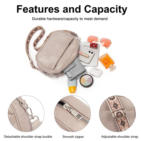 CLUCI Crossbody Bags for Women Trendy, Vegan Leather Shoulder Handbags，Purses for Women with Adjustable Wide Strap CLUCI