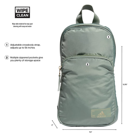adidas Essentials 2 Sling Crossbody Bag, Silver Green/Gilver, One Size adidas