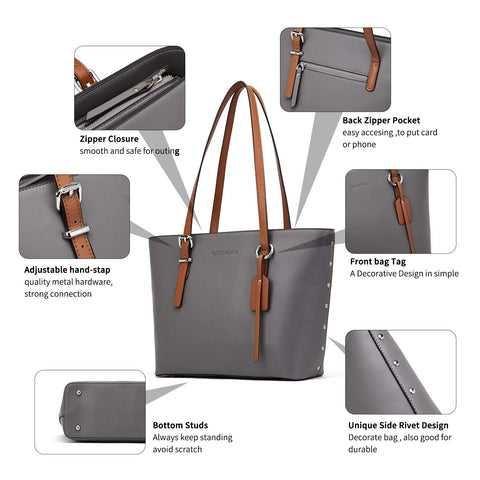 WESTBRONCO Purses For Women Vegan Leather Purses and Handbags Large Ladies Tote Shoulder Bag WESTBRONCO