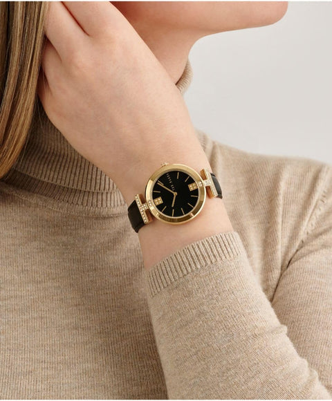 Ted Baker Ladies Black Vegan Leather Strap Watch (Model: BKPDAF3019I) Ted Baker