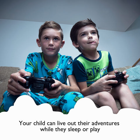 Minecraft Boys 6-piece Snug-fit Cotton Pajama Set, Blue, Green, 8 US