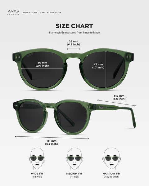 WearMe Pro Round Polarized Sunglasses for Women - Retro Classic UV400 Protection for Driving & Everyday Wear (Crystal Green Frame/Black Lens)