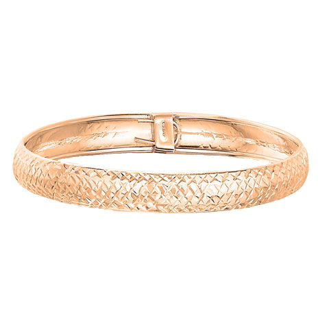 Savlano 925 Sterling Silver 12MM Diamond Cut Bangle Bracelet - 14K Gold Plated 7.5” inch Bracelet for Women Comes with Gift Box - Made in Italy Savlano