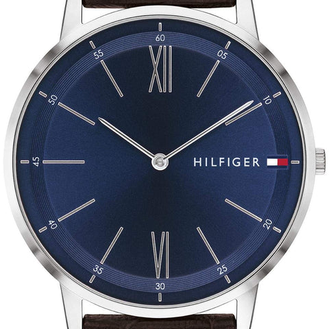 Tommy Hilfiger Men's Quartz Stainless Steel and Leather Strap Dressy Watch, Color: Brown (Model: 1791514) Tommy Hilfiger