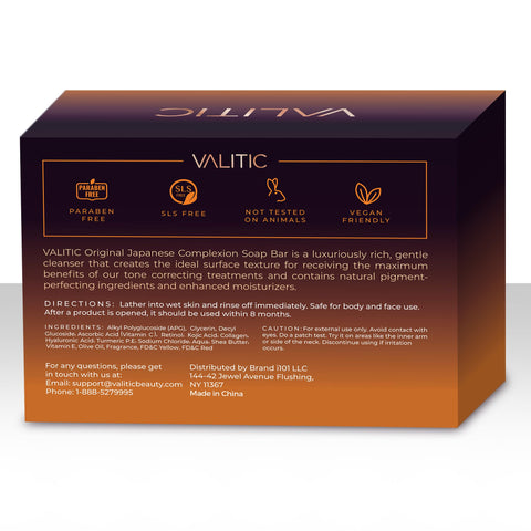 VALITIC Kojic Acid Dark Spot Remover Soap Bars with Vitamin C, Retinol, Collagen, Turmeric - Original Japanese Complex Infused with Hyaluronic Acid, Vitamin E, Shea Butter, Castile Olive Oil (2 Pack) VALITIC