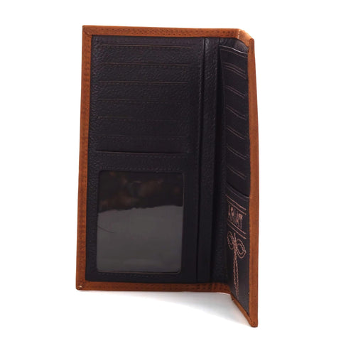 Ariat Rodeo Wallet Emboss Shield & Script Medium Brown, Leather One Size ARIAT