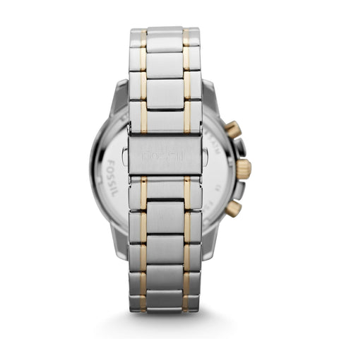 Fossil Men's Dean Quartz Stainless Steel Chronograph Watch, Color: Gold/Silver (Model: FS4795IE) Fossil