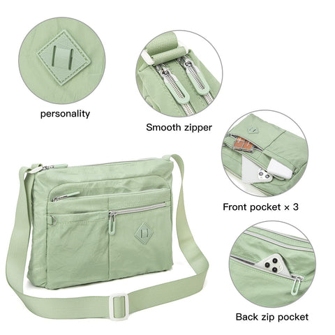 ETidy Crossbody Bag For Women Waterproof Lightweight Casual Shoulder Handbag Purse (Green) ETidy