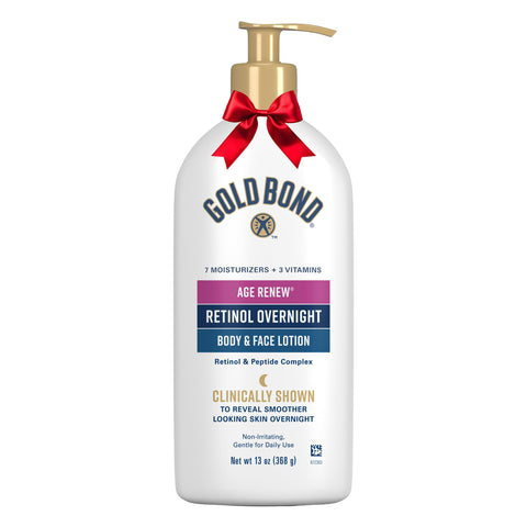 Gold Bond Age Renew Retinol Overnight Body & Face Lotion, With Retinol & Peptide Complex, 13 oz.