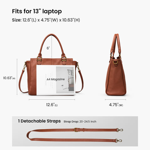 befen Soft Genuine Leather Purses for Women Small Tote Bag Handbags Crossbody Bags Top Handles Satchel Purse Shoulder Bag with RFID Card Slots Cognac Brown