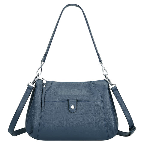 Over Earth Genuine Leather Small Hobo Crossbody Bags for Women Shoulder Purses and Handbags(O189E Indigo Blue) Over Earth