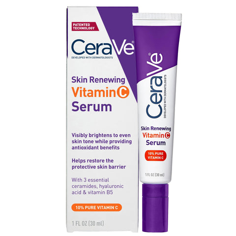 CeraVe Vitamin C Serum with Hyaluronic Acid | Skin Brightening Serum for Face with 10% Pure Vitamin C | Fragrance Free | 1 Fl. Oz CeraVe