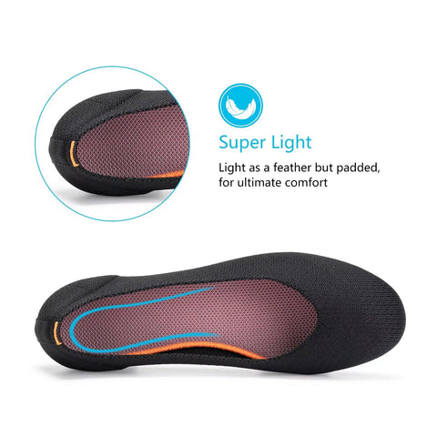 Frank Mully Women's Knit Ballet Flat Round Toe Flat Shoes Slip On Classic Low Wedge Ballerina Shoes Black, 9