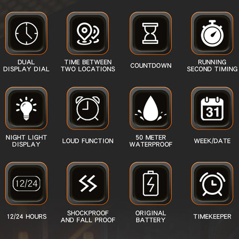 Watches for Men Unique Rectangle Relojes para Hombres White Wristwatch with Digital Analog Dual Time Display Countdown Stopwatch Punk Cool Design 5ATM Waterproof