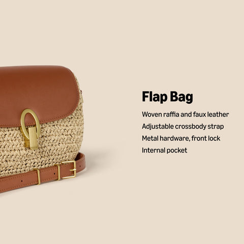 Amazon Essentials Women's Crossbody Flap Bag, Chestnut Brown, One Size