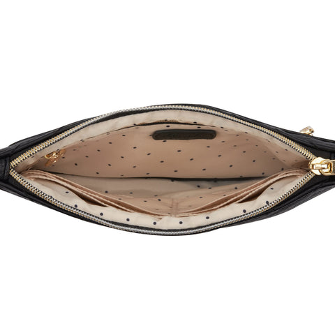 Itzy Ritzy Boss Pouch Wristlet, Crossbody Clutch & Belt Bag - Black Clutch Purse for Women - Includes Crossbody Strap & Wristlet Strap - Features 6 Card Slots & 2 Zippered Pockets (Jetsetter) Itzy Ritzy