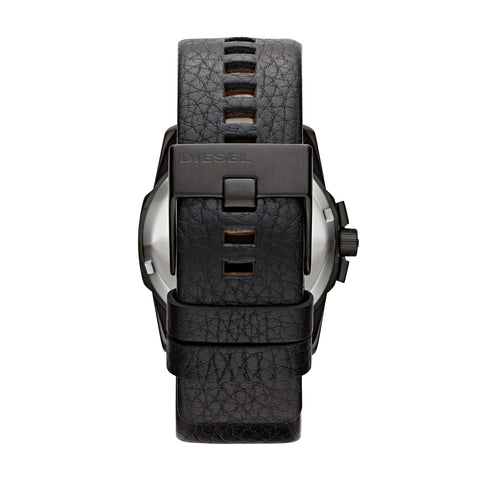 Diesel Men's 46mm Master Chief Quartz Stainless Steel and Leather Three-Hand Watch, Color: Black (Model: DZ1657) Diesel