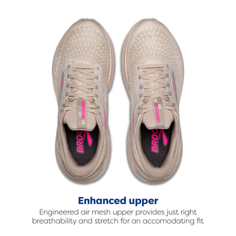 Brooks Women’s Adrenaline GTS 24 Supportive Running Shoe - Chateau Grey/Coconut/Pink - 7 Medium