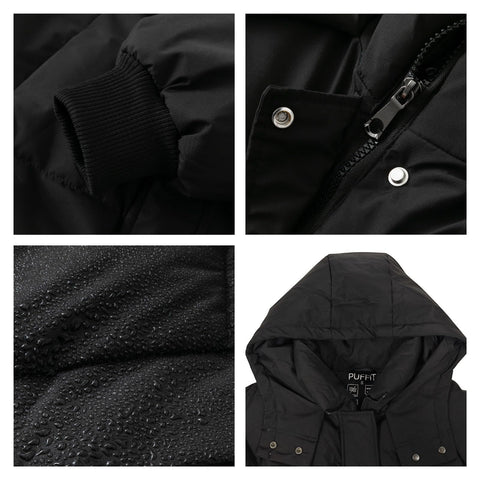 PUFFIT Long Puffer Jacket for Women,2024 Thickened Winter Coat Hooded with Deep Pockets, Ladies Warm Winter Jacket PUFFIT