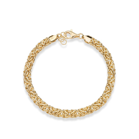 Miabella Italian 18K Gold Over Sterling Silver Byzantine Bracelet for Women, Handmade in Italy (Length 6.5 Inches (X-Small)) Miabella