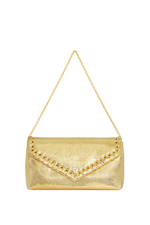 REBECCA MINKOFF Whip Clutch, Gold, Antique Brass Hardware Rebecca Minkoff