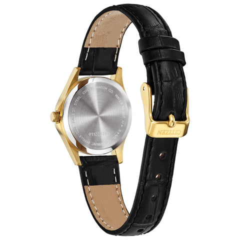 Citizen Quartz Womens Watch, Stainless Steel with Leather strap, Casual, Brown (Model: EQ0593-26A) Citizen