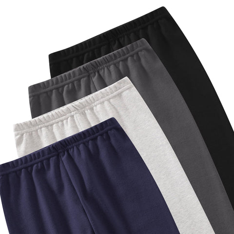 JARMAKO Toddler Boys Cotton Pants, 4-Pack Joggers, Basic Colors, 4T